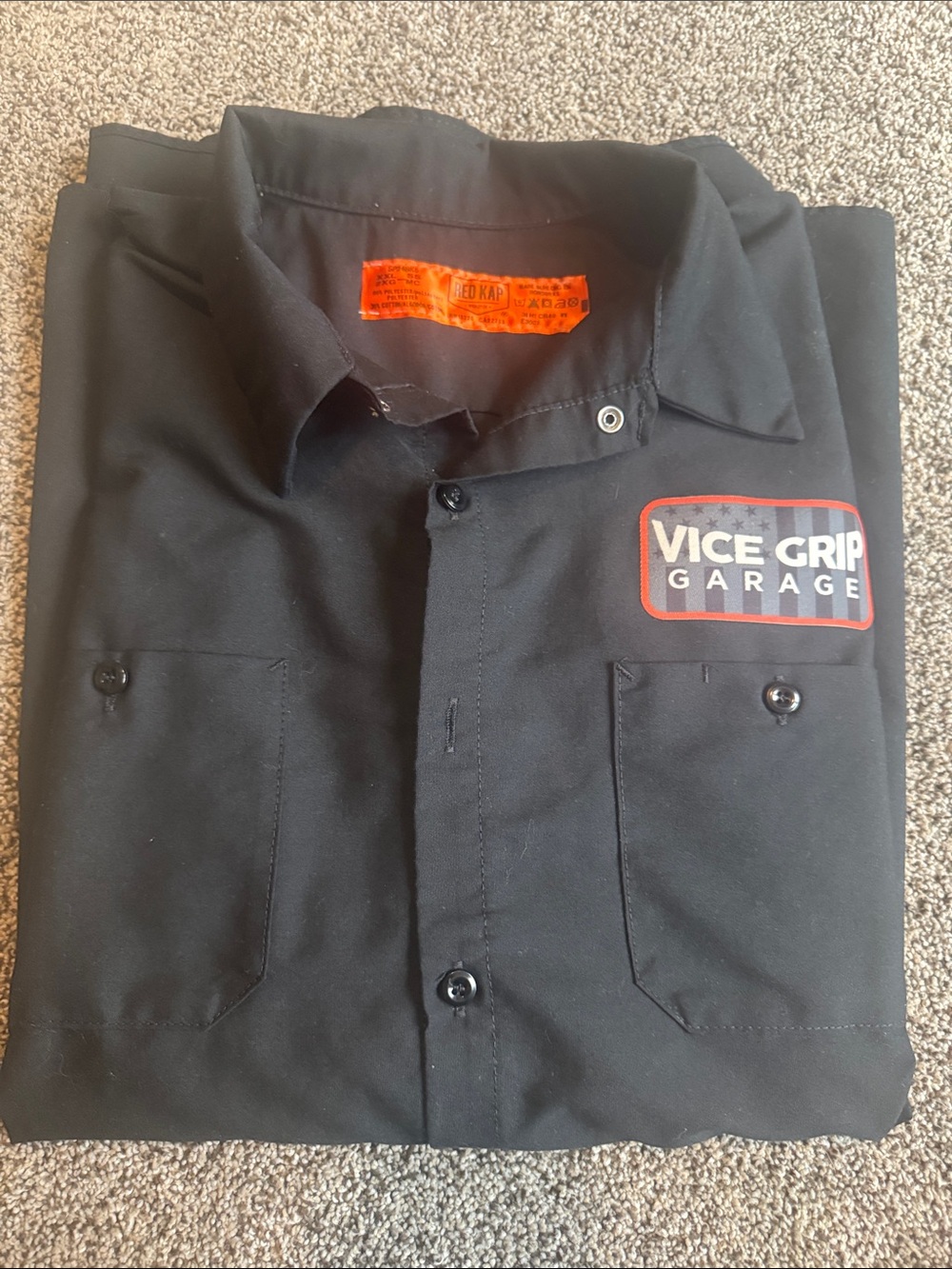 Vice Grip Garage Men's Black Work Button-Down Shirt Red Kap work shirt-XXL